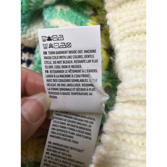 American Eagle Chunky Oversized Sweater Womens Fair Isle Snowflake Size S - Picture 6 of 9